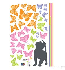 Sticker Chat et papillons