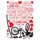 Sticker Love You avec chats et vélo - stickers amour & stickers muraux - fanastick.com