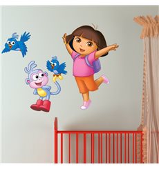 Sticker Dora avec Babouche et les oiseaux facteurs