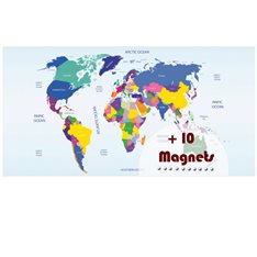  Sticker magnétique carte du monde