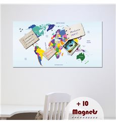 Sticker magnétique carte du monde