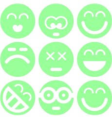 Sticker phosphorescent  smileys groupe