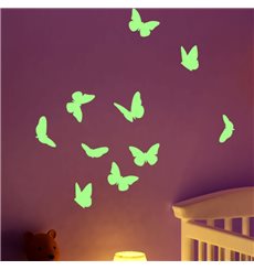 Sticker phosphorescent papillons
