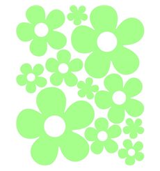 Sticker fleurs phosphorescentes