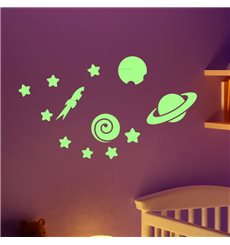 Sticker phosphorescent planètes et les étoiles