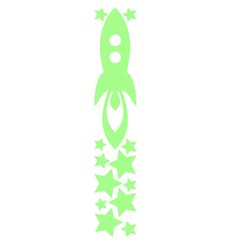 Sticker roquette et étoiles phosphorescents