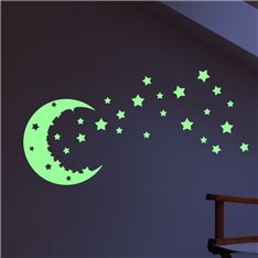  Sticker Phosphorescent Ciel étoilés et lune