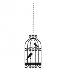 Sticker Oiseaux en cage