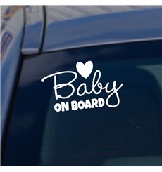 Sticker Bébé à bord coeur
