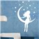 Sticker petite fille sur lune - stickers chambre fille & stickers enfant - fanastick.com