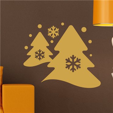 Sticker pin arbres et la neige - stickers noël & stickers muraux - fanastick.com