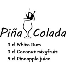 Sticker déco cocktail Pina Colada
