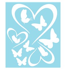 Sticker électrostatiques Coeurs et papillons