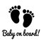Sticker auto Empreintes de pieds Baby on board - stickers bébé à bord & stickers muraux - fanastick.com