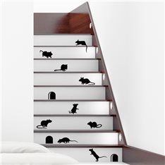 Sticker Escaliers drôles avec souris