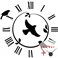 Sticker horloge avec des oiseaux - stickers horloge & stickers muraux - fanastick.com
