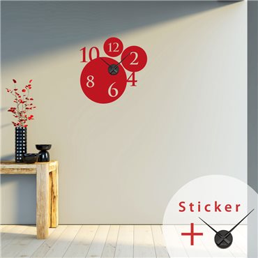 Sticker horloge avec numéros dans les cercles - stickers horloge & stickers muraux - fanastick.com
