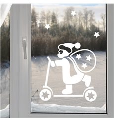 Sticker Père Noël sur scooter