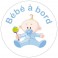 Sticker Bébé à bord garçon hochet - stickers bébé à bord & stickers muraux - fanastick.com