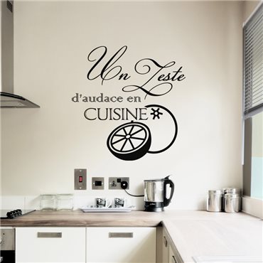 Sticker Un zeste d'audace en cuisine - stickers citations & stickers muraux - fanastick.com