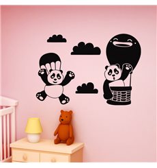 Sticker Design panda en parachute