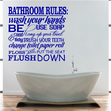 Sticker Bathroom Rules 2 - stickers salle de bain & stickers muraux - fanastick.com