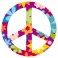Sticker Peace and love fleurs violet - stickers peace and love & stickers muraux - fanastick.com