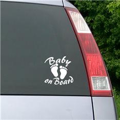  Sticker Bébé à bord avec l'empreinte de bébé