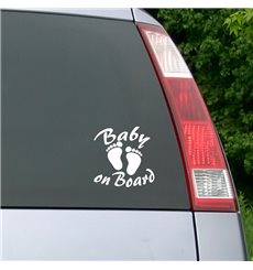 Sticker Bébé à bord avec l'empreinte de bébé