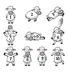 Sticker Compte les moutons