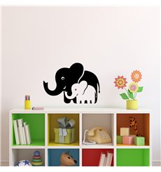 Sticker Eléphants de maman et bébé