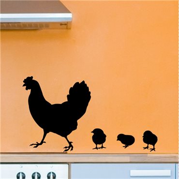 Sticker déco Poule et poulet - stickers animaux & stickers muraux - fanastick.com