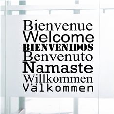 Sticker Bienvenue en six langues