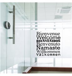 Sticker Bienvenue en six langues